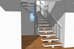 Contemporary Renovation on Casey Key - Custom Aluminum Stair 3d Rendering