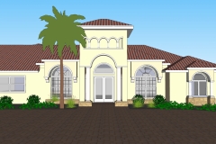 Tuscan Home in Panther Ridge - 3d Rendering of Front
