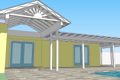 Beach Casual Porch Entry Addition on Lido Key - 3d Rendering (2013)